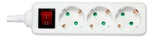 Pikendusjuhe Deltaco GT-0350, 3 pistikupesa, 1,5 m, valge