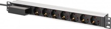 Pistikupesa pikendusjuhe Digitus DN-95439, 7 pistikut, 4000 W, 1U, alumiinium, must