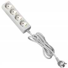 Pikendusjuhe GTV AE-PS4G5M-00, 4 pistikupesa, 5 m, valge