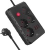 Pikendusjuhe Maclean MCE392 B, 4 pistikupesa + 3xUSB, 2500 W, 1.5 m, must