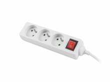 Pikendusjuhe Lanberg PS1-03E-0300-W, 3 m, 3 pistikupesa, valge