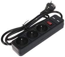 Pikendusjuhe Blow PR-1.5M-3G-SW/USB/B, 3 pistikut + 2 USB, 1.3 m, must