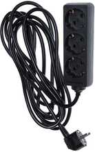 Pikendusjuhe Okko KF-GS-03-A, 3 pistikupesa, 5 m, must