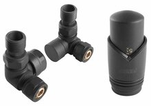 Termostaadi komplekt Ferro ZTO30BL, nurgaga, must
