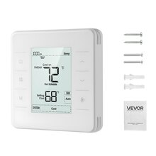 Programmeeritav termostaat Vevor, 7 päeva, LED ekraan, valge