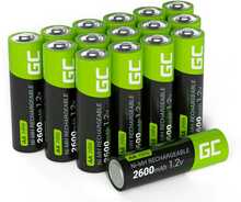 Akud Green Cell AA R6, 2600 mAh, 16 tk, Ni-MH, roheline