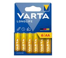Patareid Varta Longlife AA R6, 1.5V, 6 tk