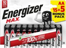 Patareid Energizer Max Alkaline LR6 AA CHP20, 15+5 tk