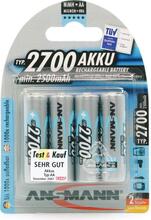 Akulaadija Ansmann AA, 2700 mAh, 1.2V, 4 tk