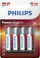 Patareid Philips Power Alkaline AA, 4 tk, blister