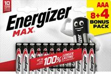 Patareid Energizer LR03/12 Max AAA, 1.5V, 12 tk