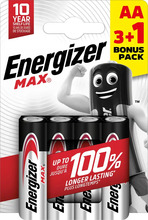 Patareid Energizer Max Alkaline AA CHP4, 3+1 tk