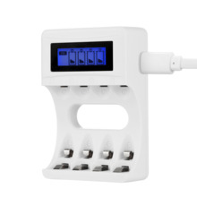 USB laadija Deltaco C704A4, 4xAA/AAA, valge