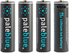 Pale Blue USB-C laetavad AA patareid, 4 tk, helesinine