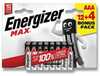 Patareid Energizer LR03/16 Max AAA, 12+4 tk