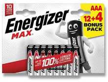 Patareid Energizer LR03/16 Max AAA, 12+4 tk