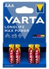 Alkaline patareid Varta Longlife Max Power AAA, 4 tk