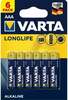 Alkaline patareid Varta LONGLIFE AAA, 6 tk
