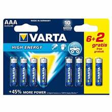 Patareid Varta High Energy AAA, 1.5V, 8 tk