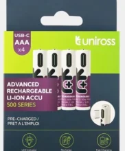 Patareid Uniross AAA, 1.5V, USB-C, 4 tk