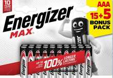 Patareid Energizer MAX Plus AAA, 20 tk