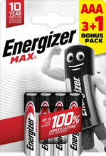 Patareid Energizer Max Alkaline AAA CHP4, 3+1 tk