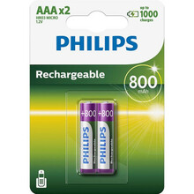 Laetavad patareid Philips R03B2A80/10, AAA, 800 mAh, 2 tk