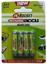 Laetav aku Rocket HR03 AAA, 850 mAh, 4 tk