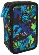 Pinal kolme sektsiooniga, tarvikutega CoolPack Jumper 3 Skate Night, 19.5 cm x 12.5 cm, sinine/must/roheline