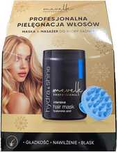 Juuksemaski komplekt Mevelle Professional Hydra & Shine, 900 ml, koos peanaha massaažijaga