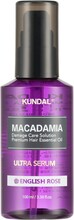 Taastav õliseerum kahjustatud juustele KUNDAL Macadamia Ultra Serum English Rose, 100 ml