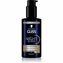 Juustesse jäetav eliksiir kahjustatud juustele Schwarzkopf Gliss Night Elixir, 100 ml