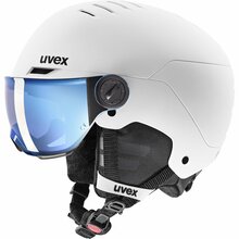 Suusakiiver Uvex Rocket JR Visor, 51-55 cm, valge/must