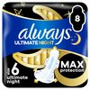 Hügieenisidemed Always Ultimate Night Size 6, 8 tk