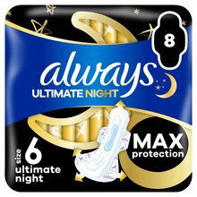 Hügieenisidemed Always Ultimate Night Size 6, 8 tk