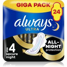 Hügieenisidemed Always Ultra Secure Night, 24 tk