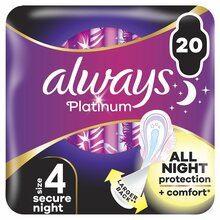 Hügieenisidemed Always Platinum Secure Night Size 4, 20 tk