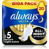 Hügieenisidemed Always Ultra Secure Night Extra, 20 tk