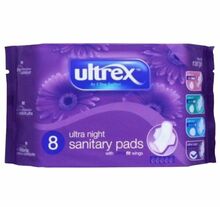 Hügieenisidemed Ultrex Ultra Night, 8 tk
