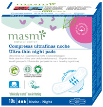 Öised hügieenisidemed Masmi Ultra Night, puuvillased tiibadega, 10 tk