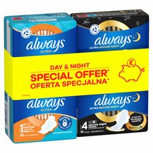 Hügieenisidemed Always Ultra Day ja Night, 32 tk
