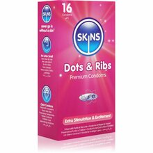 Kondoomid Skins Dots & Ribs Vanilla, 16 tk