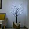 Kunstlik jõulupuu HOMCOM, kask, 150 cm, pruun, 96 LED-i ja kunstlumega