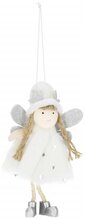 Jõuluehe Springos CA1093, valge/hõbe, 14 cm, tekstiil