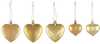 Jõuluehted Winteria Heart, kuldsed, 16 tk