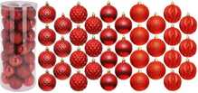 Kuuseehted Christmas Decoration, plastmassist, punased, 6 cm, 35 tk