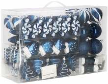Jõuluehete komplekt Springos CA0851, valge/tumesinine, plastik, 77 tk