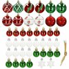 Jõulukaunistuste komplekt Springos CA1124, valge/punane/roheline, 3-6 cm, plastik, 42 tk