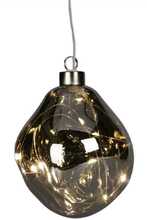 Jõuluehe Christmas Decoration GLASS Drop LED BABY, hõbe, 10 cm, 1 tk