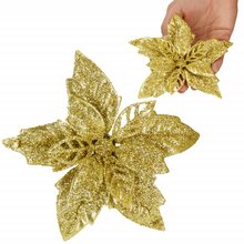Kunstlik jõulutäht Springos CA1291, kuldne sädelev, 13 cm